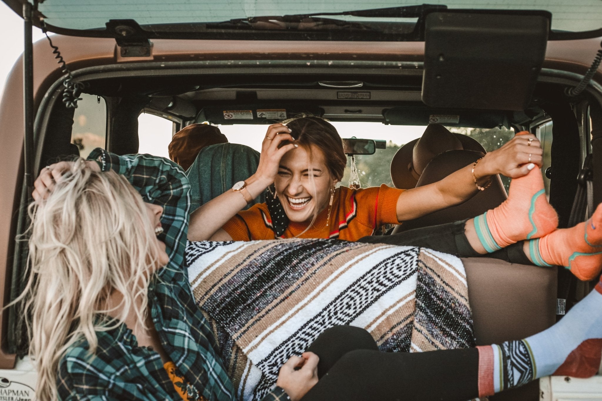 Girls Laughing in a Car