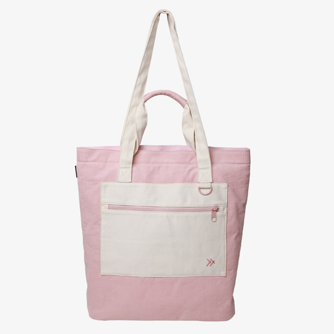 Rose Dust Corduroy | Utility Tote Bag | Multiple Pockets & Durable