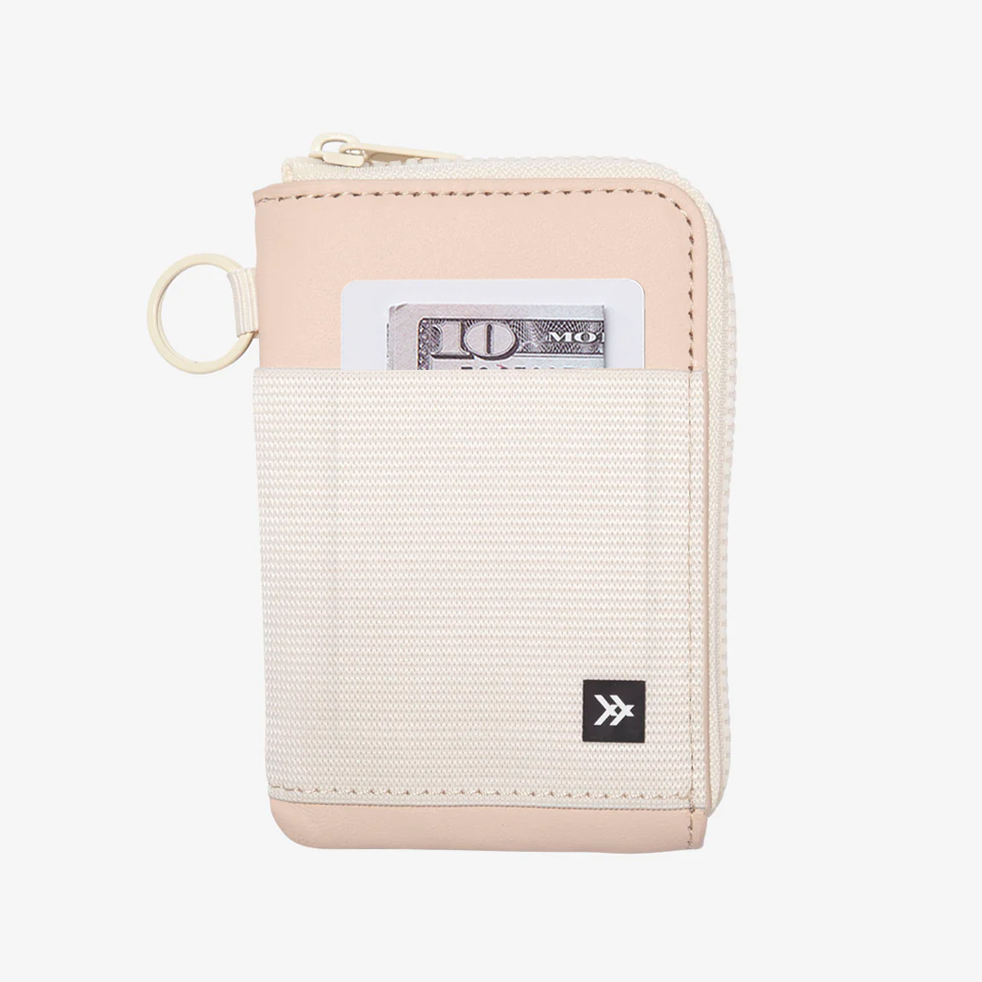 Off White | Leather Zip Wallet | For Cards, Cash, Coins, & More