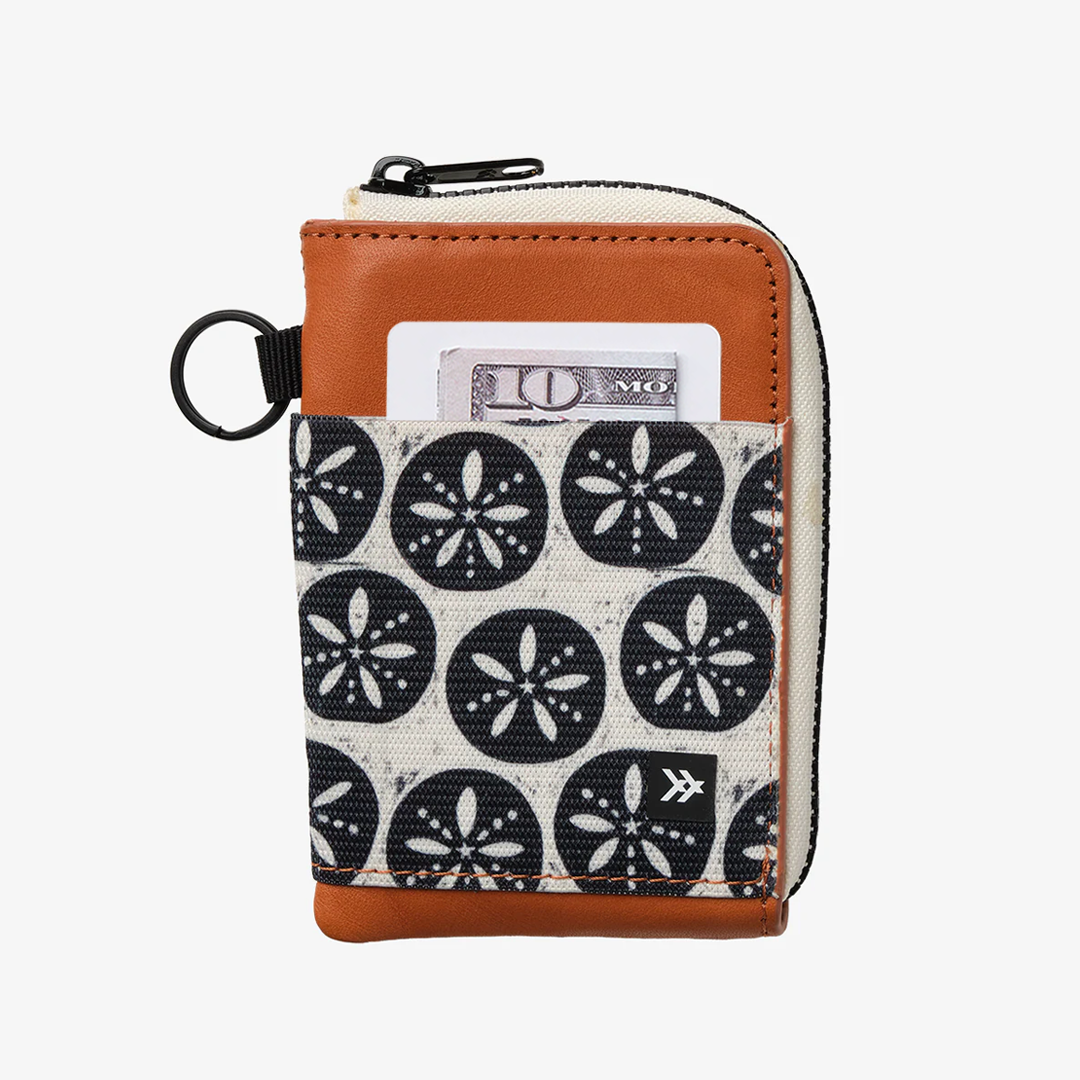 Sand Dollar Black | Leather Zip Wallet | For Cards, Cash, Coins Sand Dollar Black | Leather Zip Wallet | For Cards, Cash, Coins