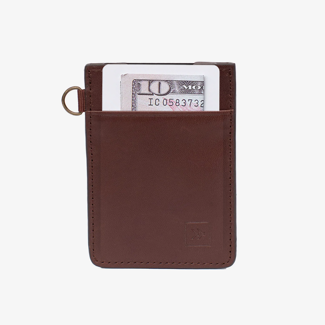 Chocolate | Vertical Leather Wallet | RFID-Protected Leather