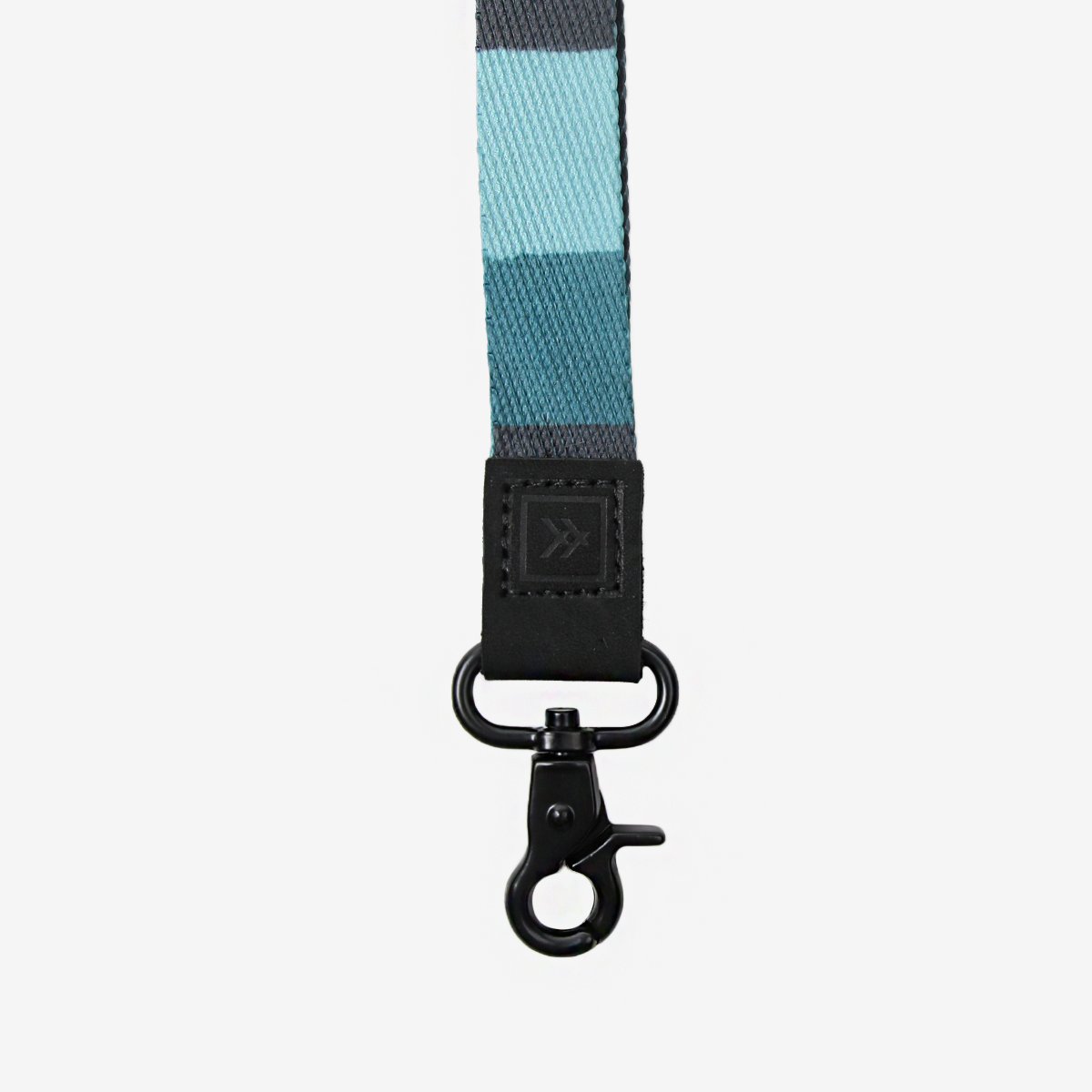 Blue and black striped neck lanyard