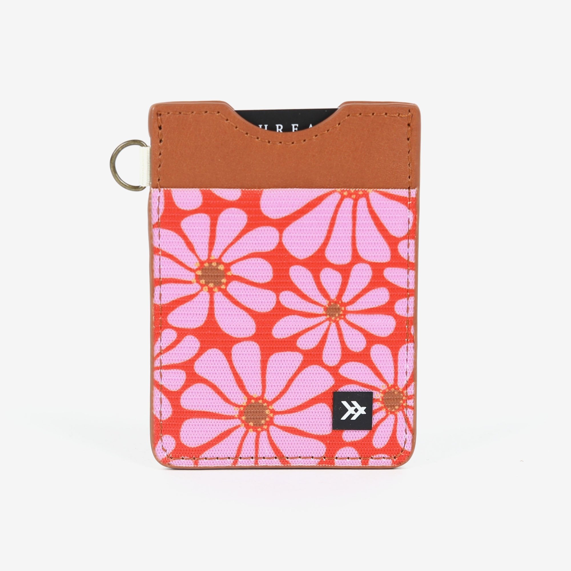 Red floral vertical wallet