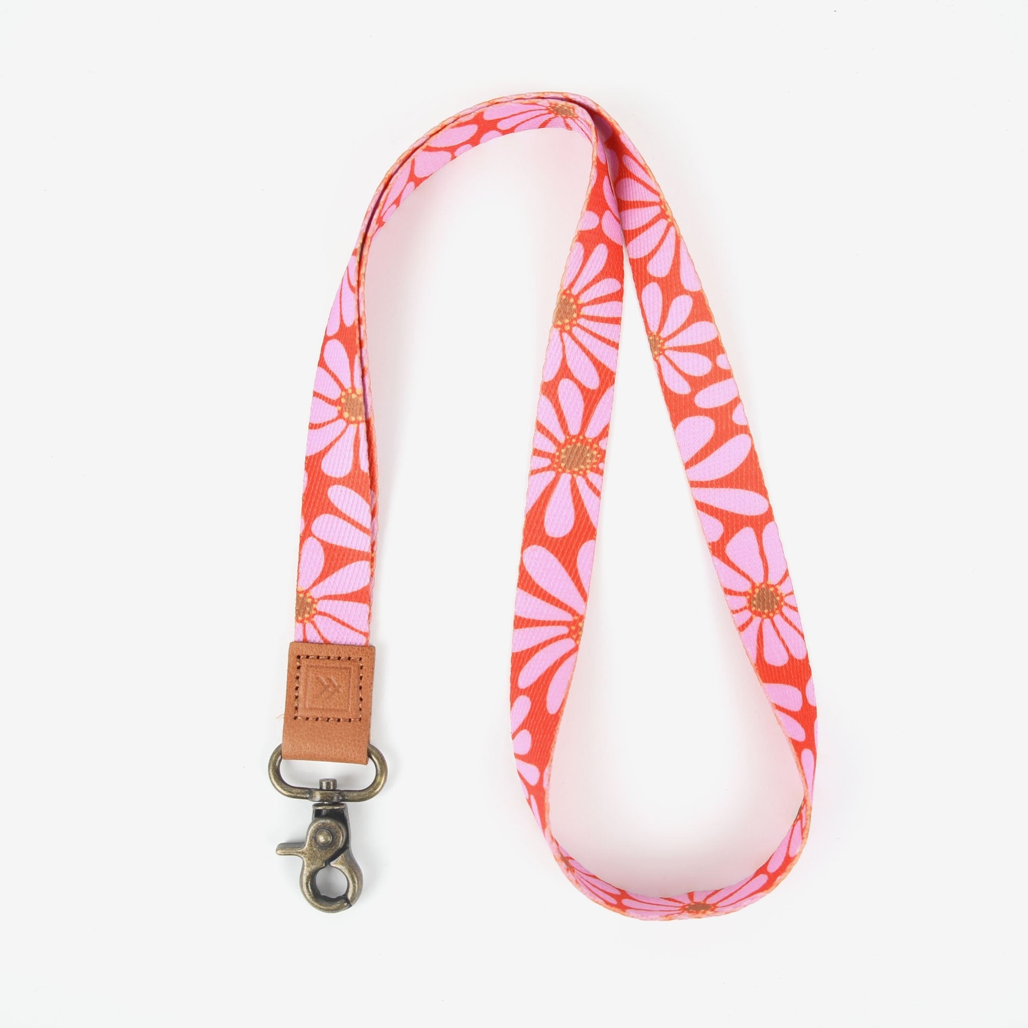 Red floral neck lanyard