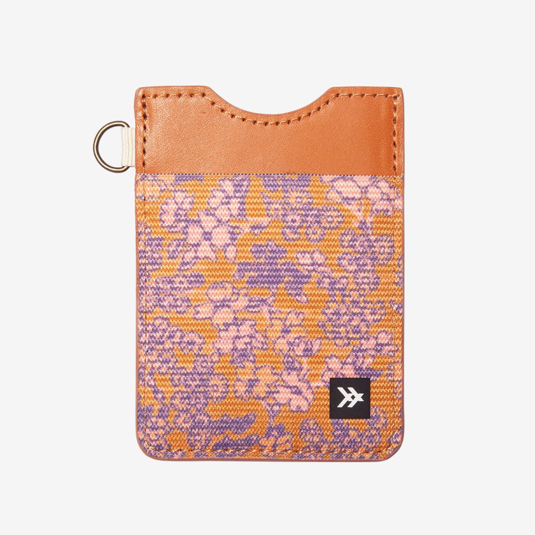 Orange floral vertical wallet