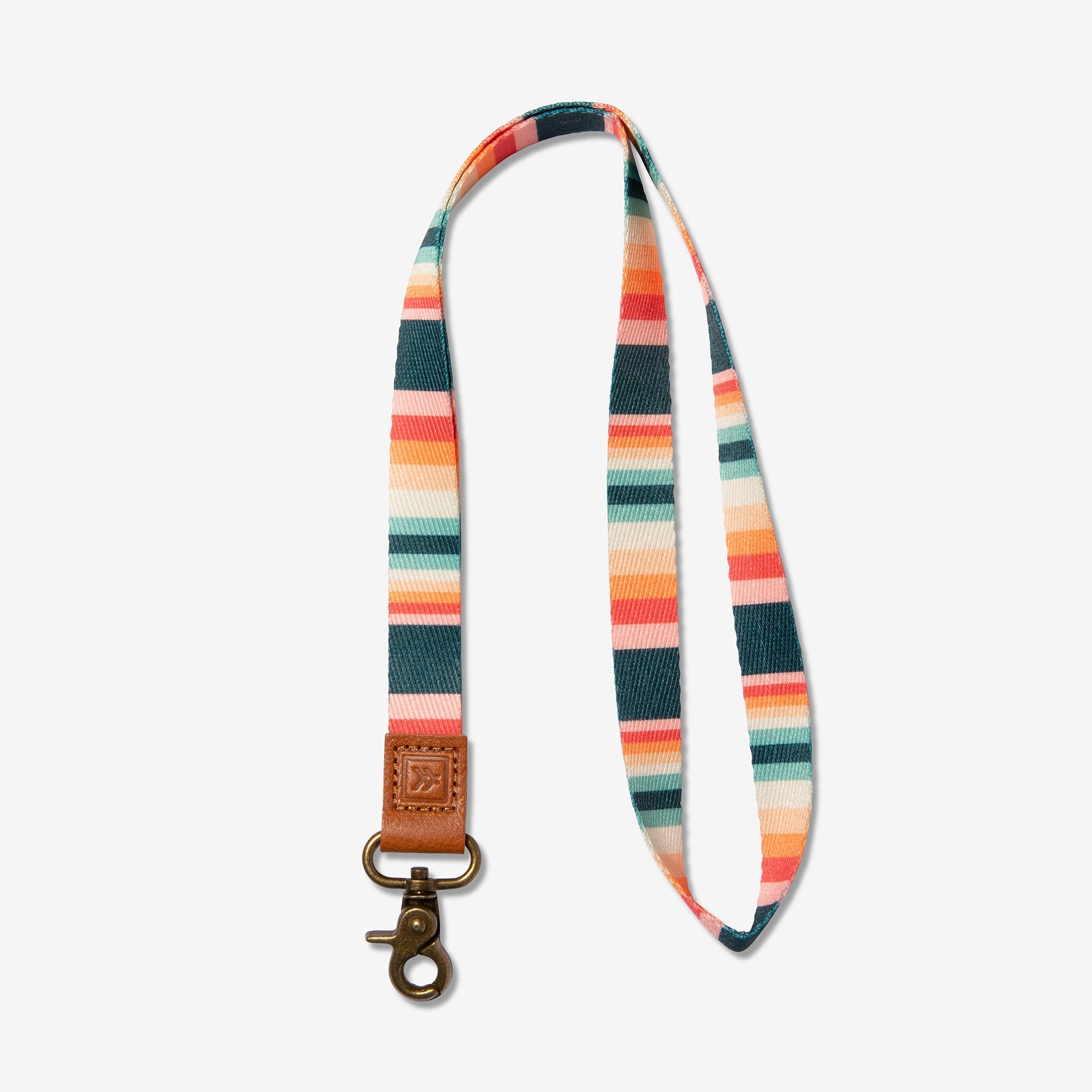 Jewel-tone striped neck lanyard