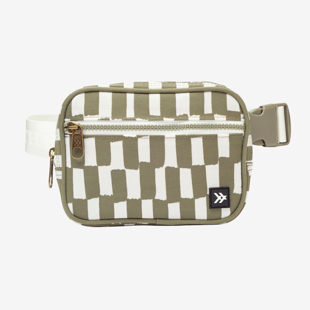 Green checker fanny pack