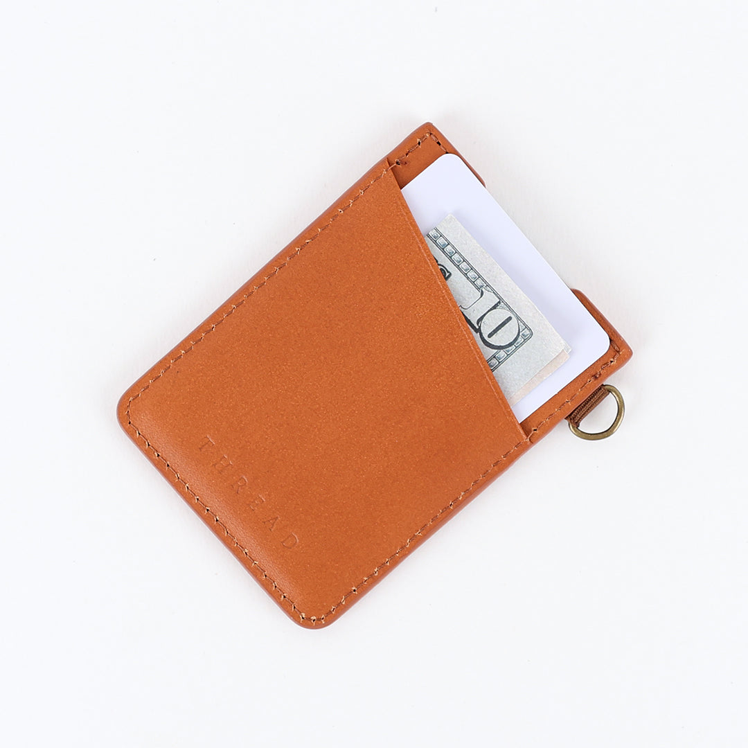 Vertical Leather Wallet - Brown Crest - Thread®