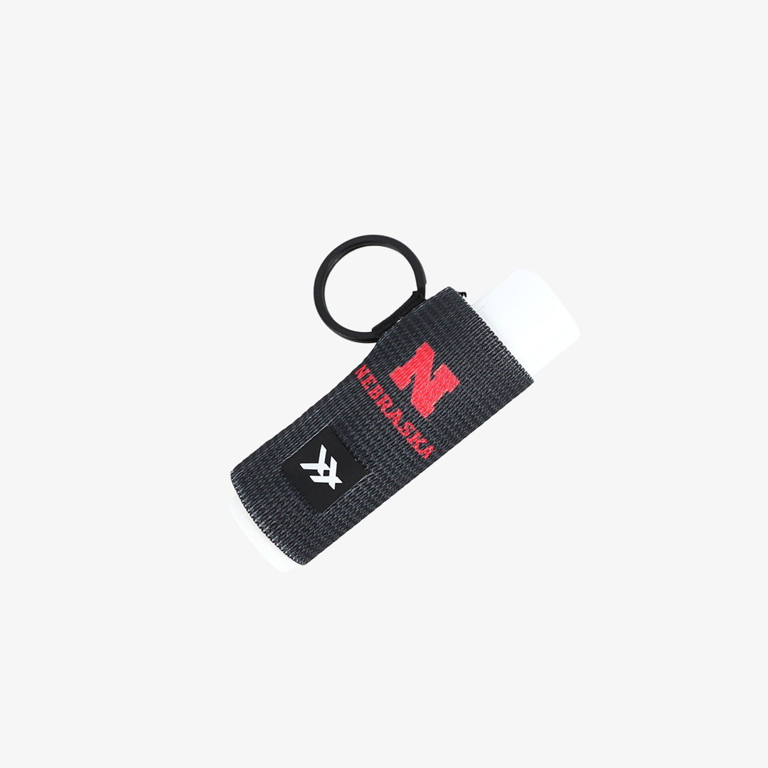Nebraska Black - Chapstick Holder Keychain