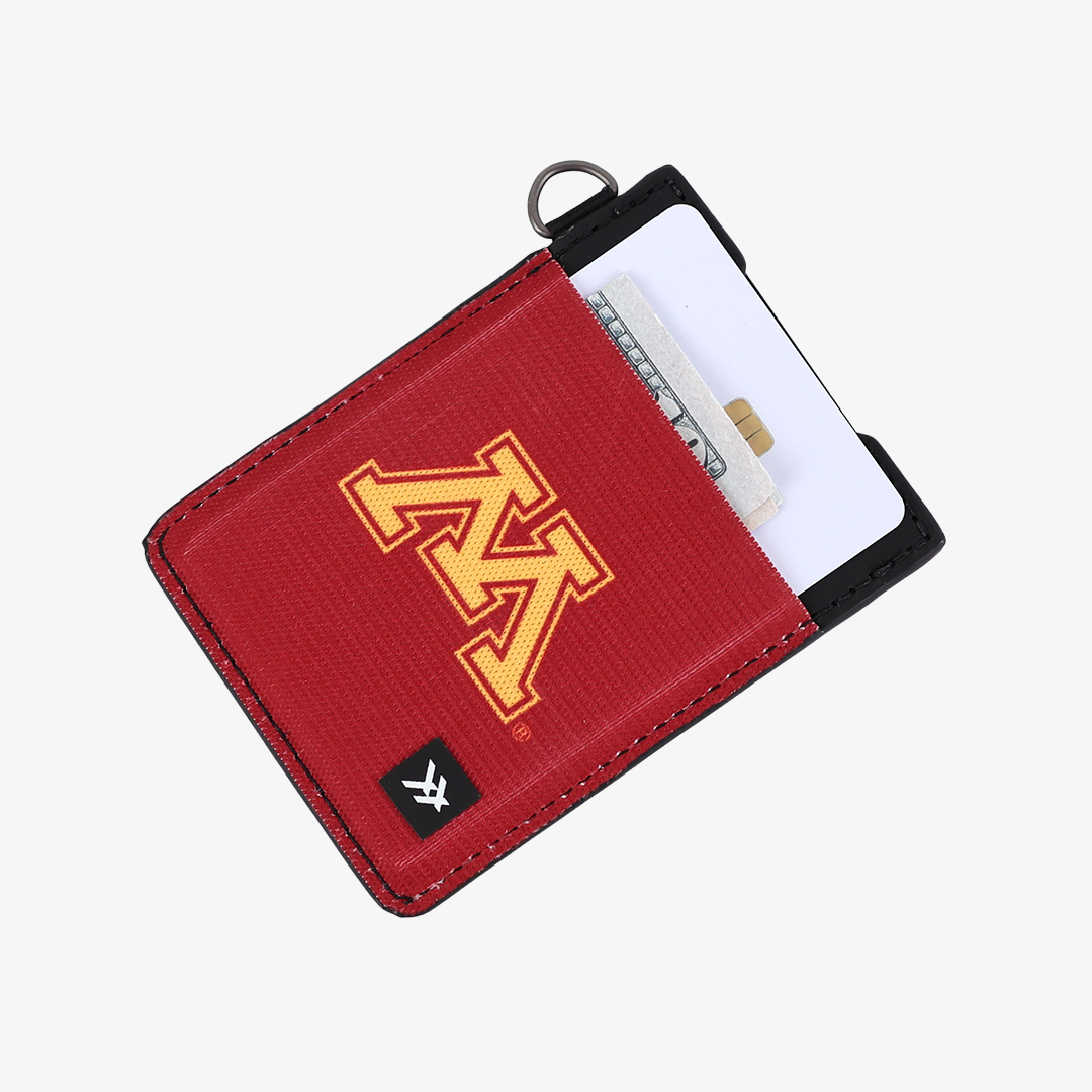 Minnesota Solid Maroon - Vertical Leather Wallet