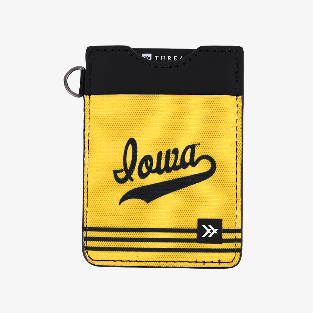 University of Iowa Yellow - Vertical Leather Wallet