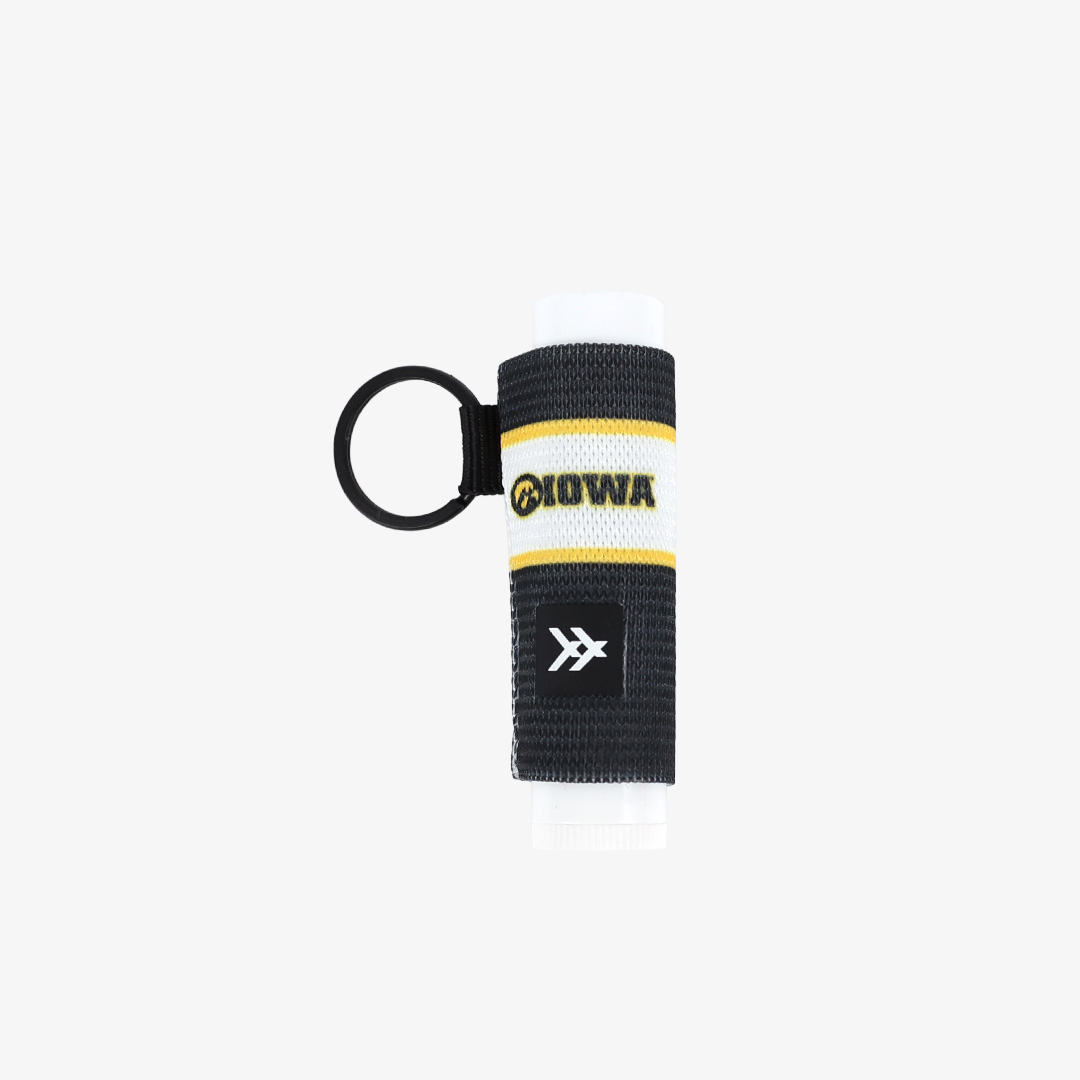 University of Iowa Stripes - Chapstick Holder Keychain