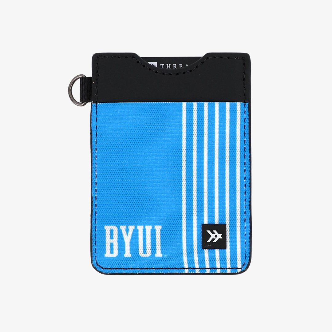 BYUI Blue Stripes - Vertical Leather Wallet