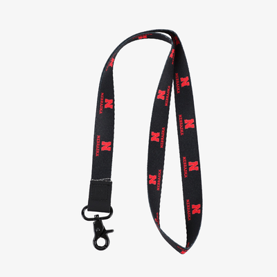 Nebraska Black - Neck Lanyard