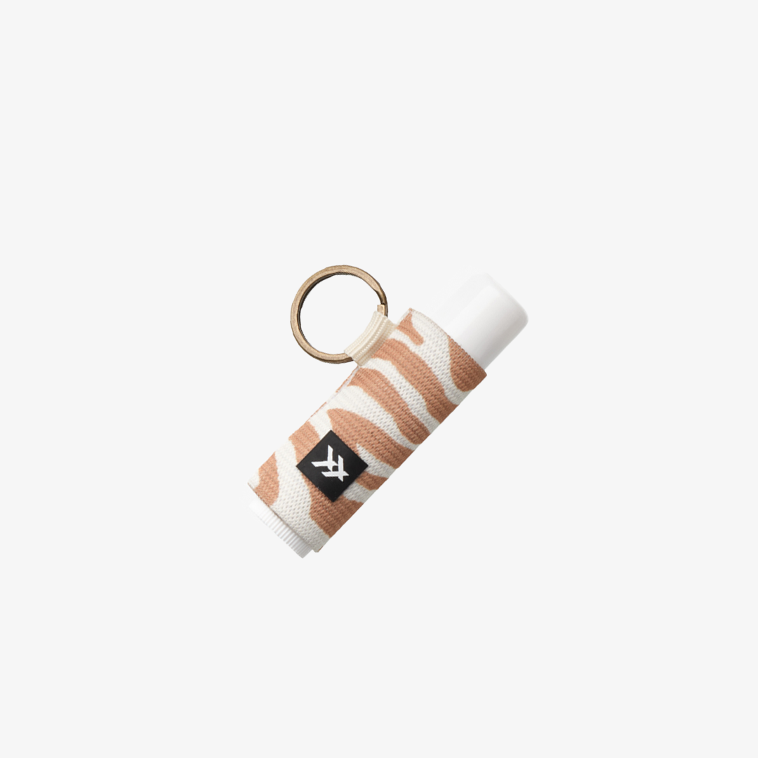 Souvenir and Boredom キーチャーム Mozi | Chapstick Holder Keychain | Convenient & Secure Elastic