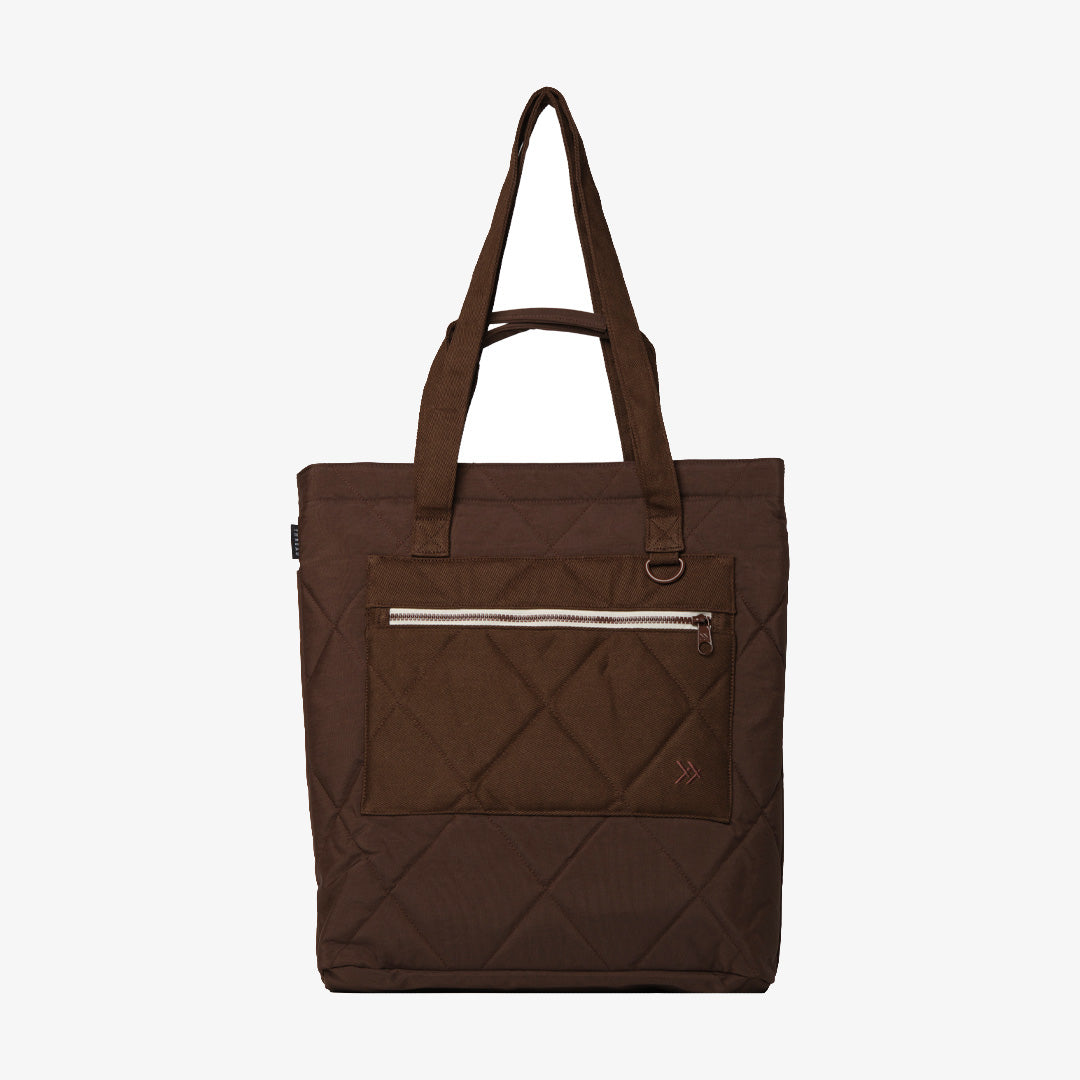 Chocolate Quilted | Utility Tote Bag | Multiple Pockets & Durable