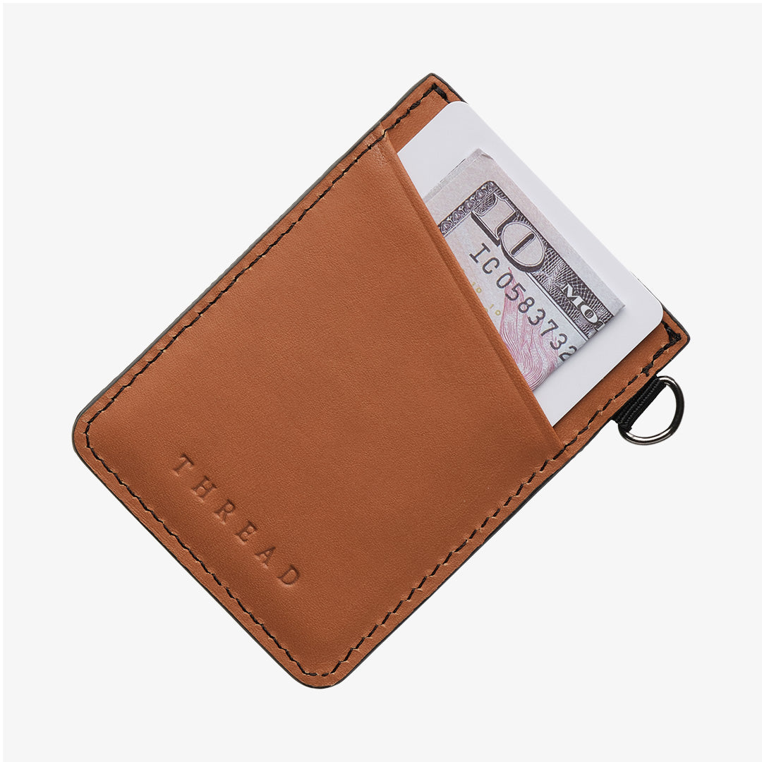 Vertical Leather Wallet - University of Miami Green - Thread®