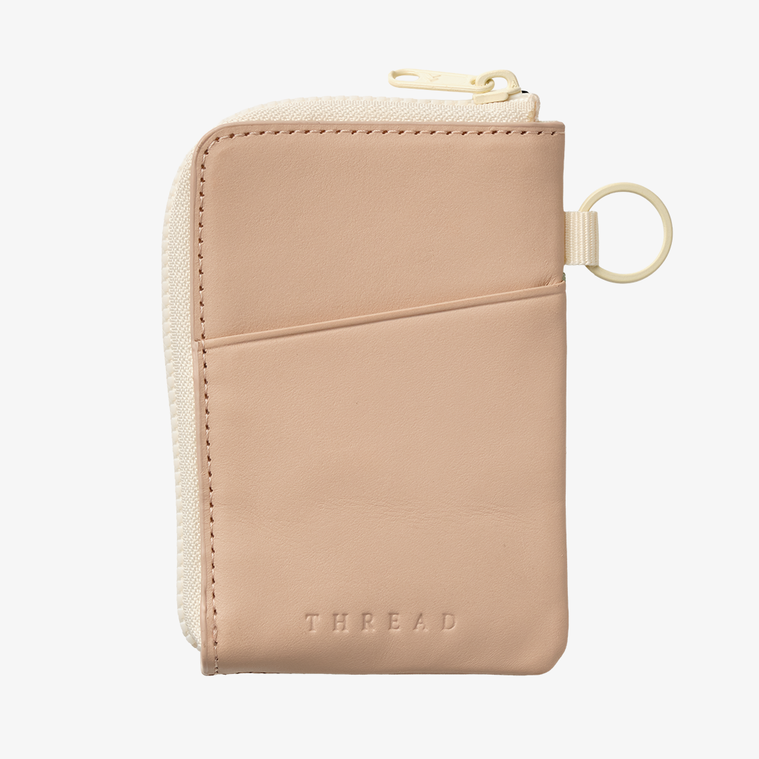 Leather Zip Wallet - Green Gingham - Thread®