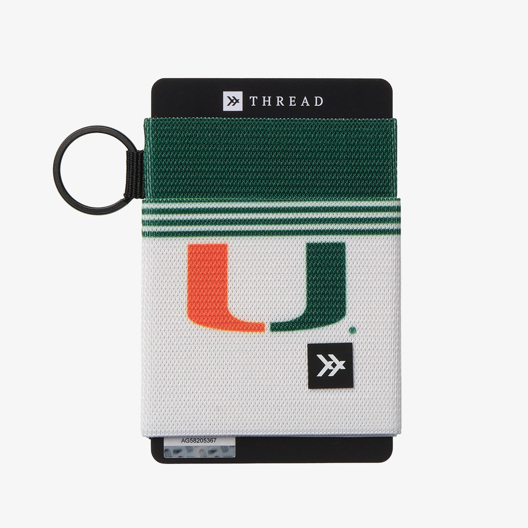 Elastic Wallet - University of Miami White - Thread®