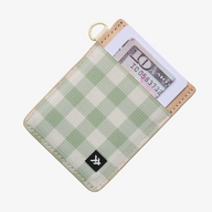 Vertical Leather Wallet - Green Gingham - Thread®