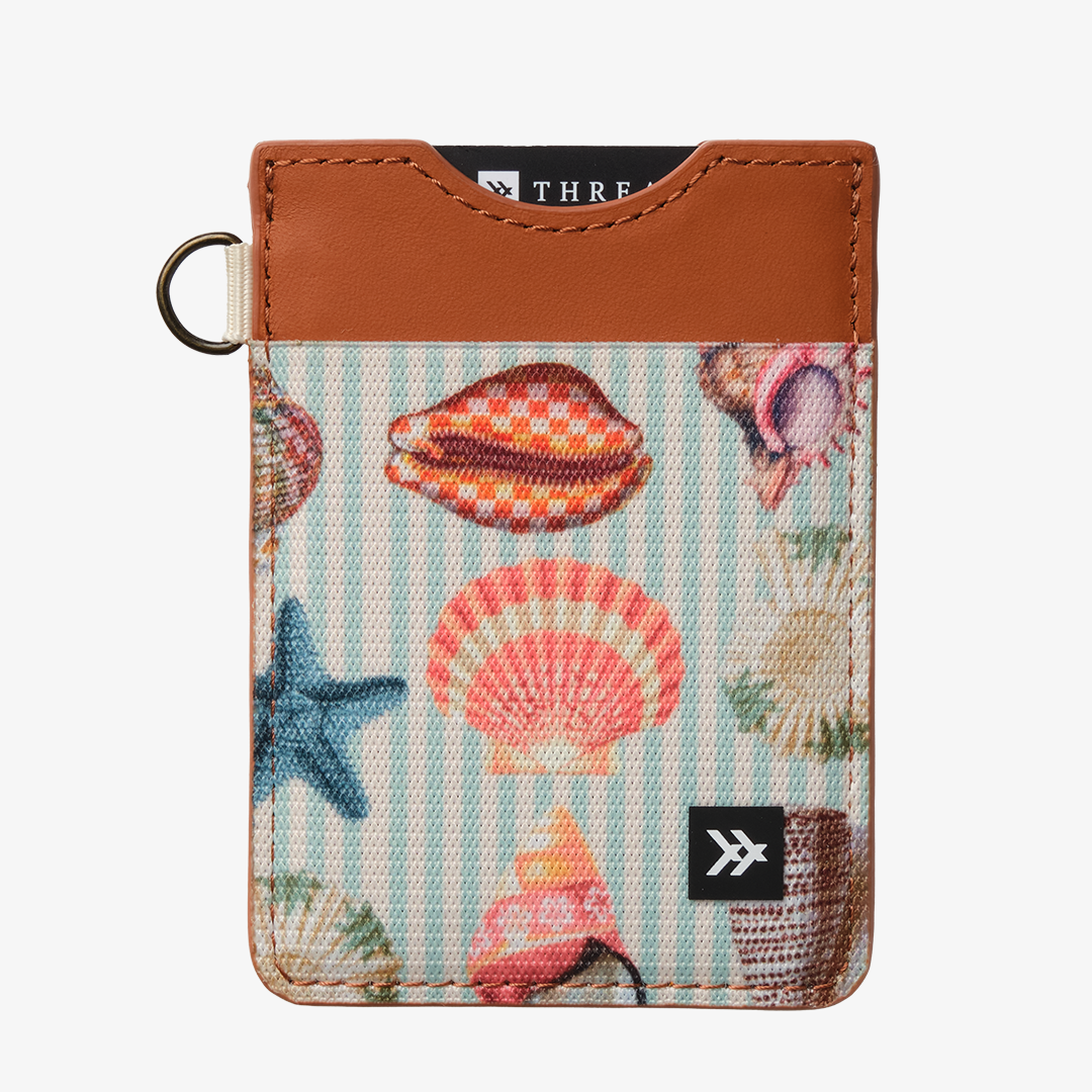 Vertical Leather Wallet - Shells - Thread®