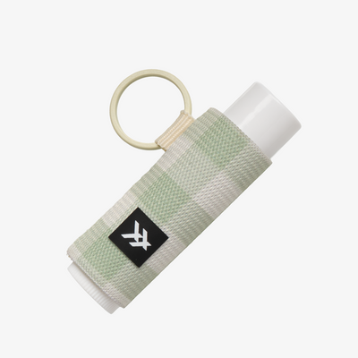 Green Gingham - Chapstick Holder Keychain