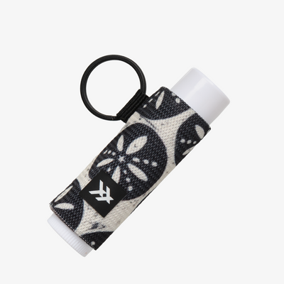 Sand Dollar Black - Chapstick Holder Keychain