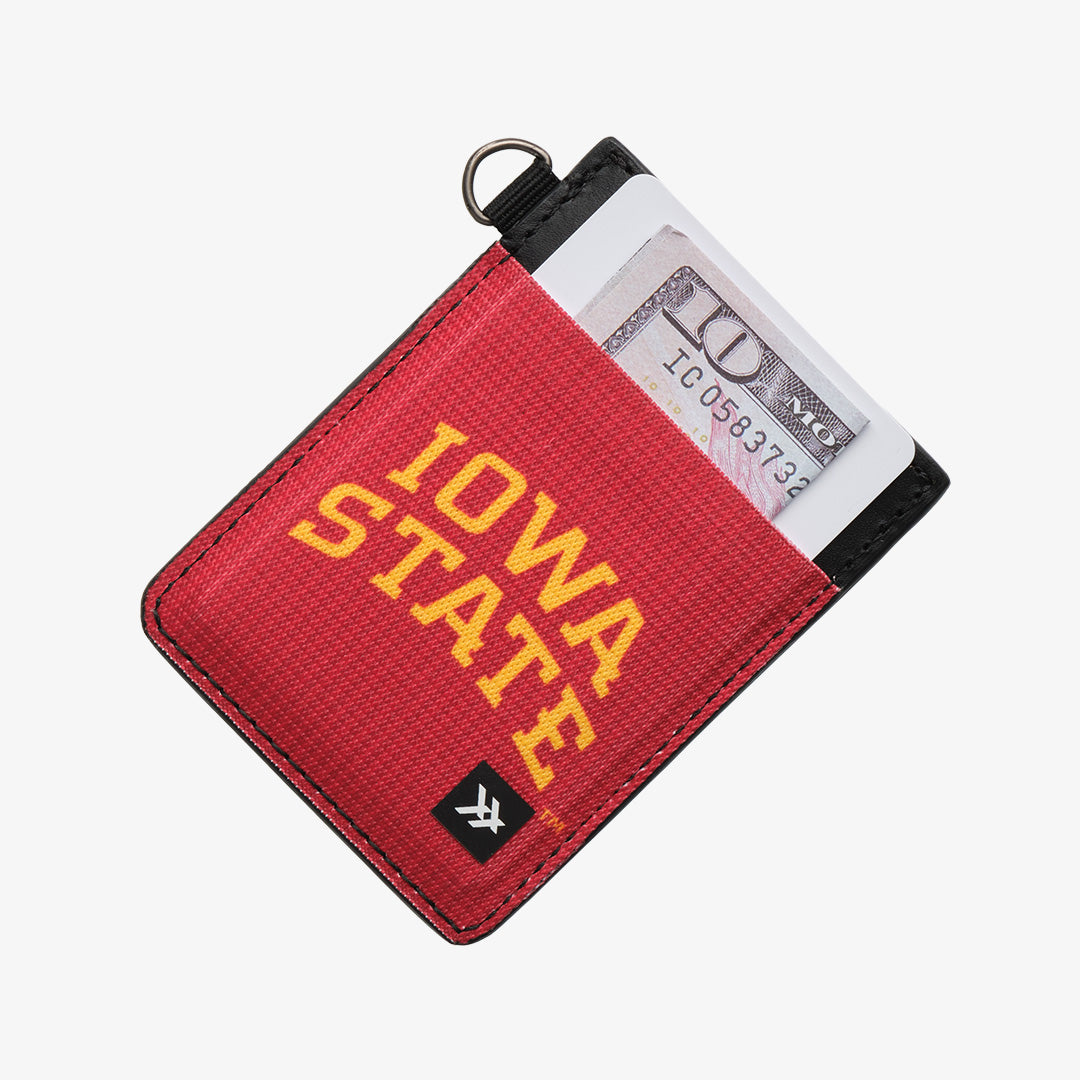 Vertical Leather Wallet - Iowa State Stripes - Thread®