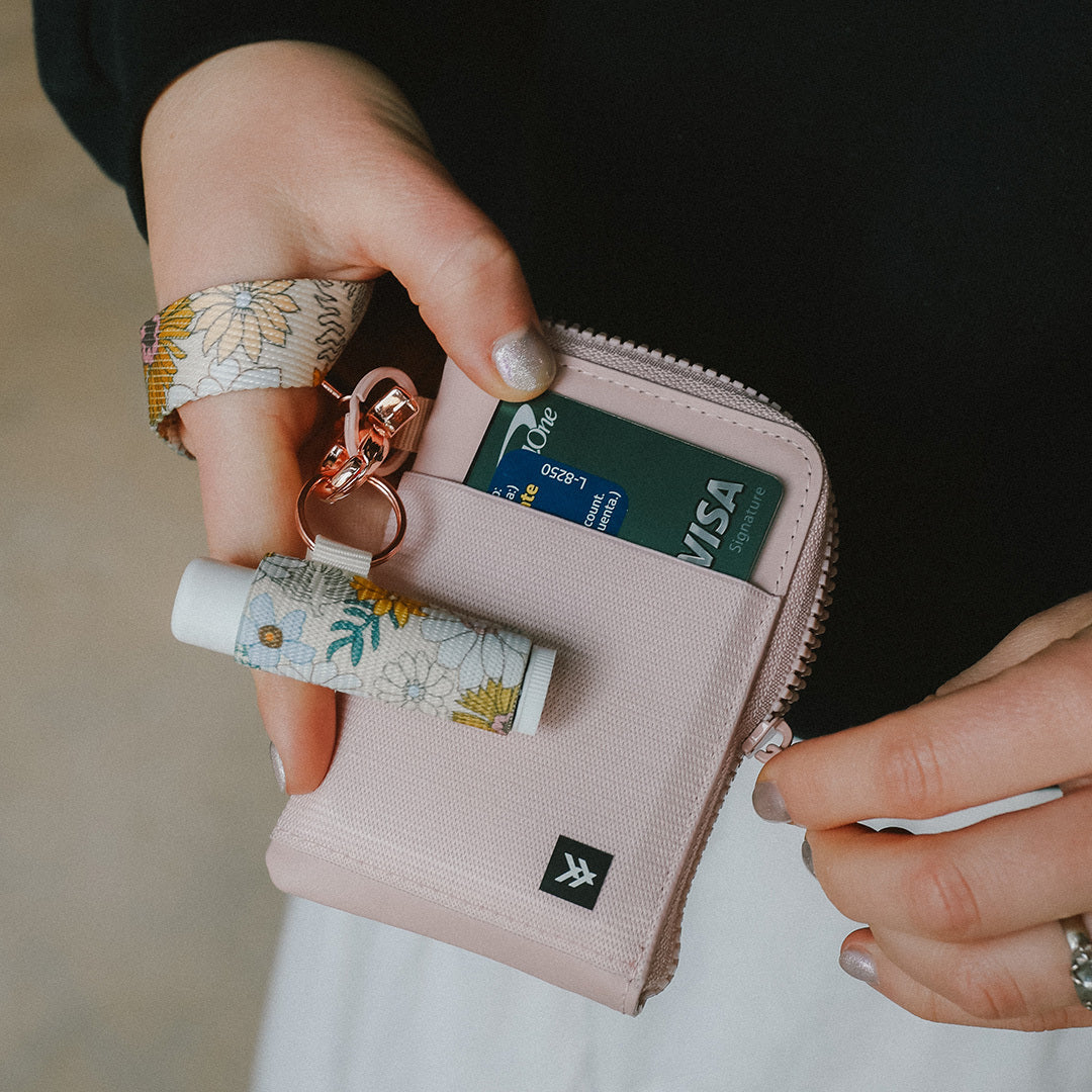 Rose Dust | Leather Zip Wallet | For Cards, Cash, Coins, & More