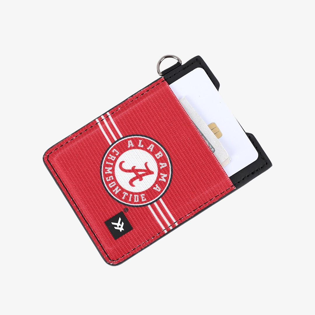 Alabama Crimson Stripe - Vertical Leather Wallet