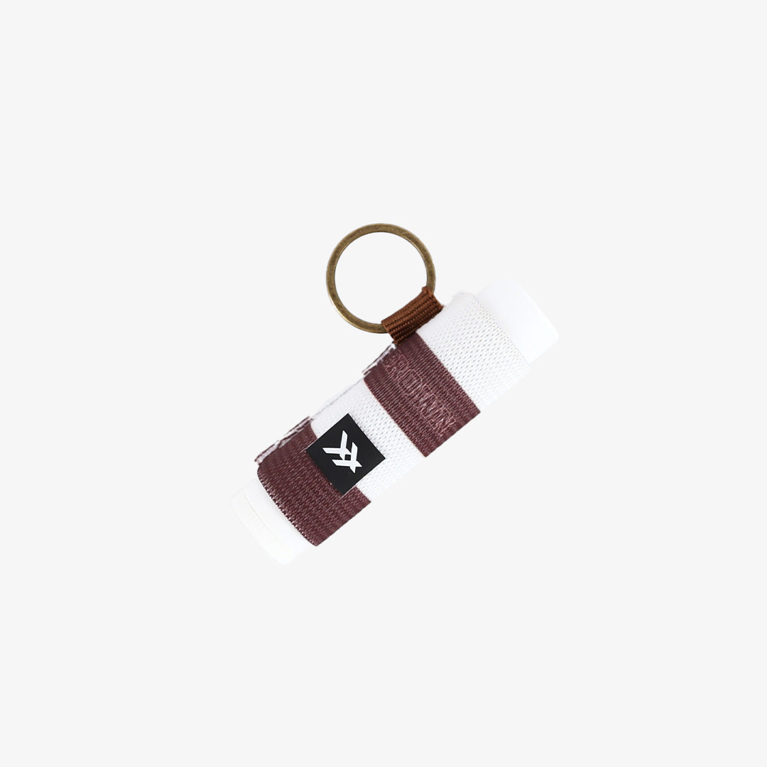 Brown Stripes - Chapstick Holder Keychain