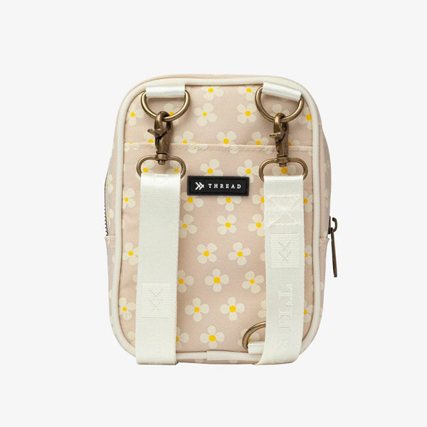 backside of the Thread® Luna Beige crossbody bag showing straps and styling