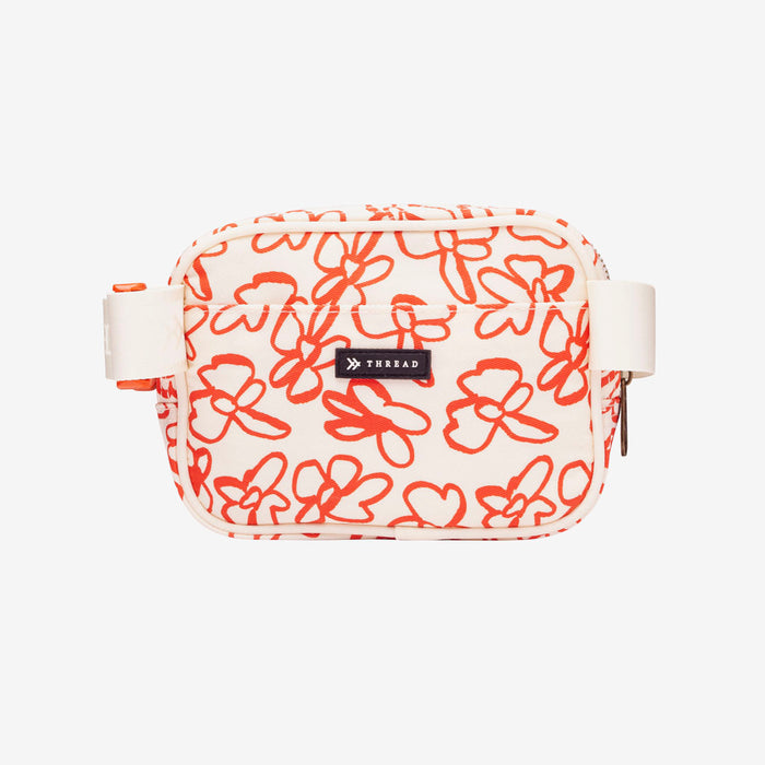 Orange and cream floral fanny pack
