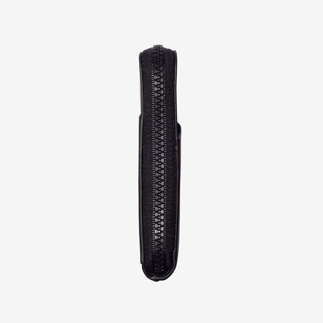 Black | Leather Zip Wallet | For Cards, Cash, Coins, & More | Thread ...