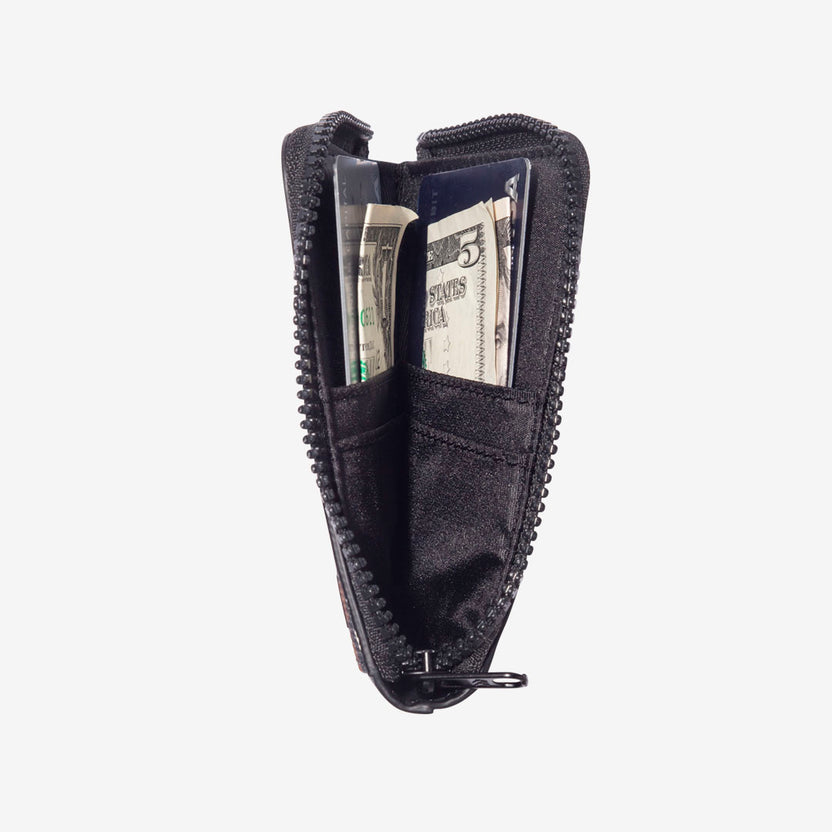Black | Leather Zip Wallet | For Cards, Cash, Coins, & More | Thread ...