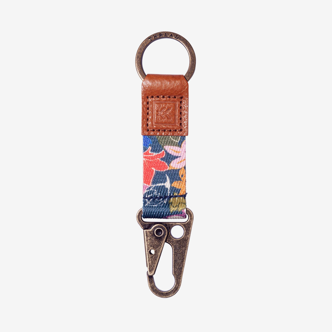 Multi-color floral keychain clip
