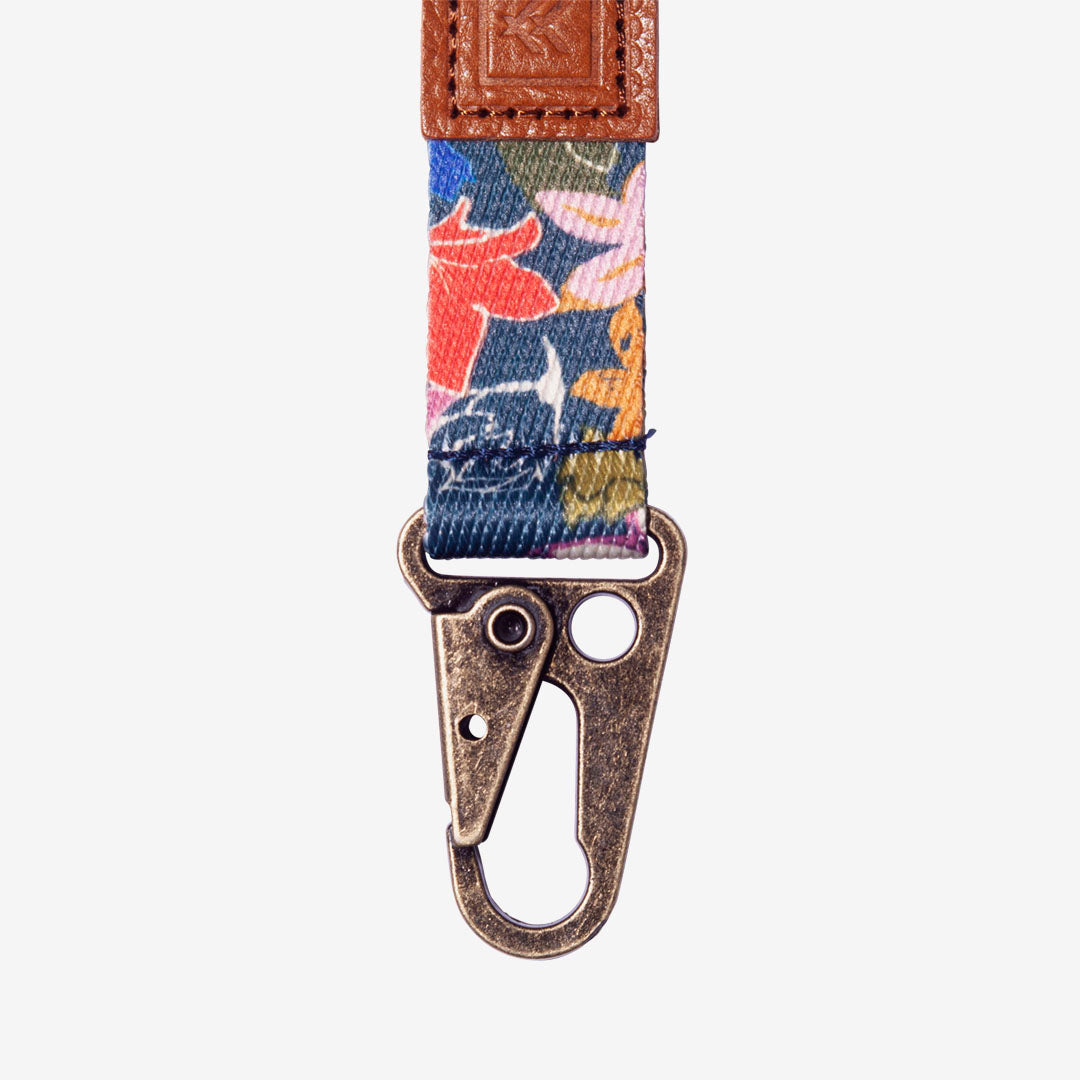 Multi-color floral keychain clip