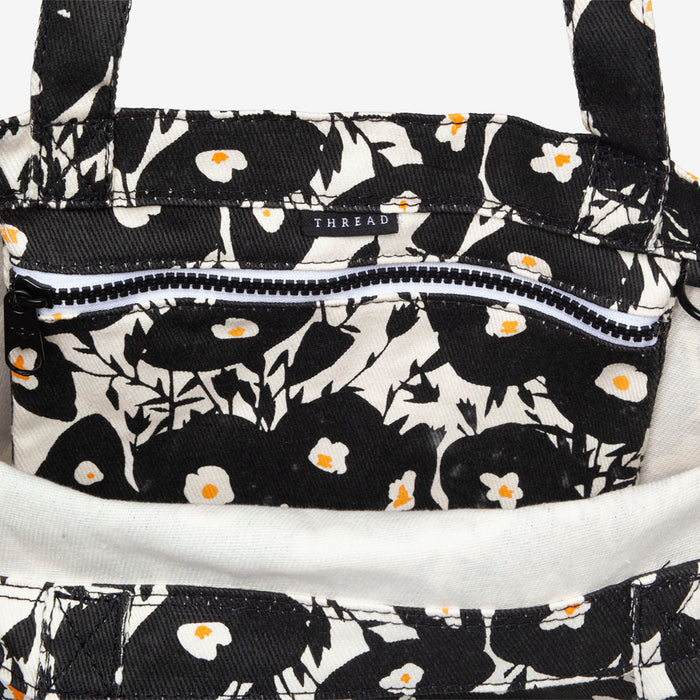 Pink and cream gingham tote