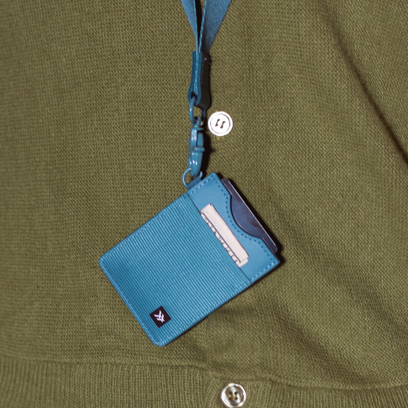 Surf Blue | Vertical Leather Wallet | RFID-Protected Leather | Thread ...