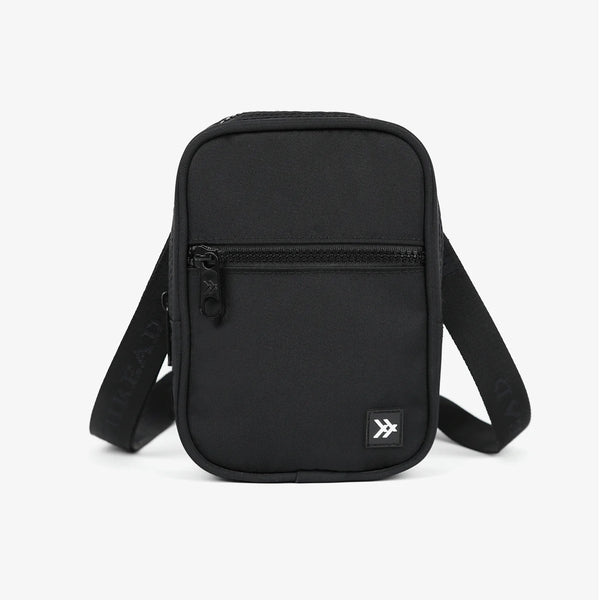 Thread® Black crossbody bag with adjustable jacquard strap