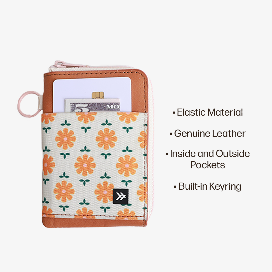 Leather Zip Wallet Everyday Carry Set - Daisy - Thread®