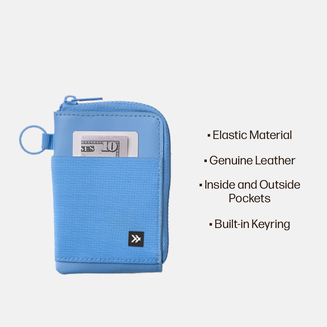 Leather Zip Wallet Everyday Carry Set - Cornflower - Thread®