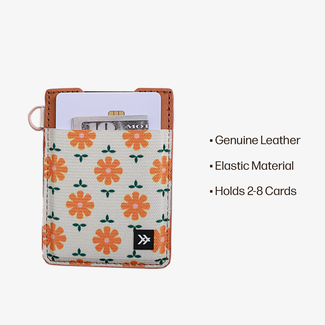 Vertical Leather Wallet Everyday Carry Set - Daisy - Thread®