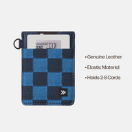 Vertical Leather Wallet Everyday Carry Set - Denim Check - Thread®