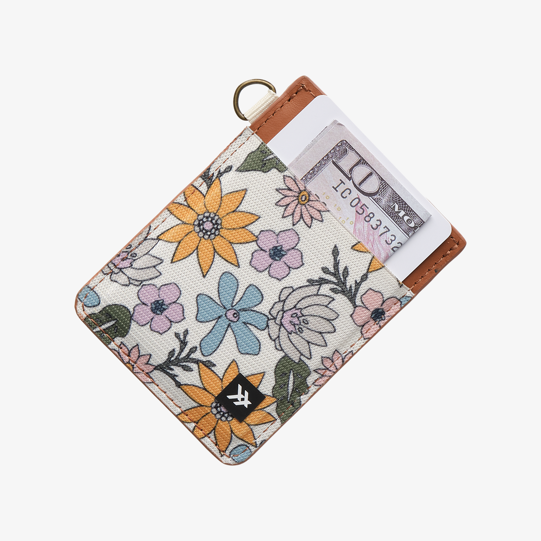 Vertical Leather Wallet - Mountain Flowers - Thread®