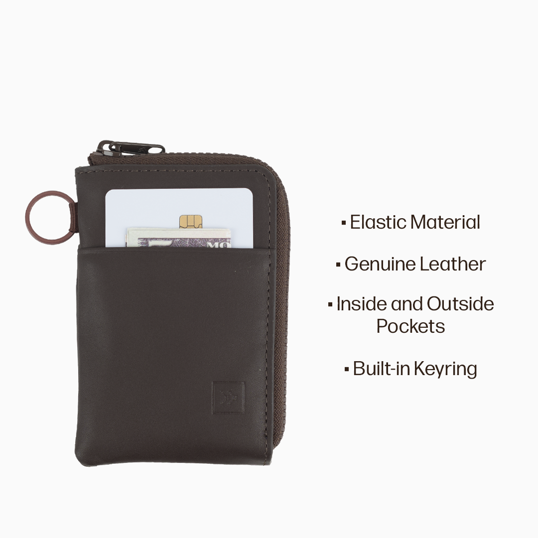 Leather Zip Wallet Everyday Carry Set - Chocolate - Thread®
