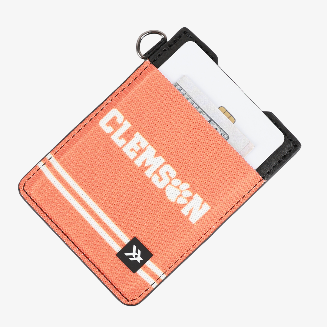 Vertical Leather Wallet - Clemson Orange - Thread®
