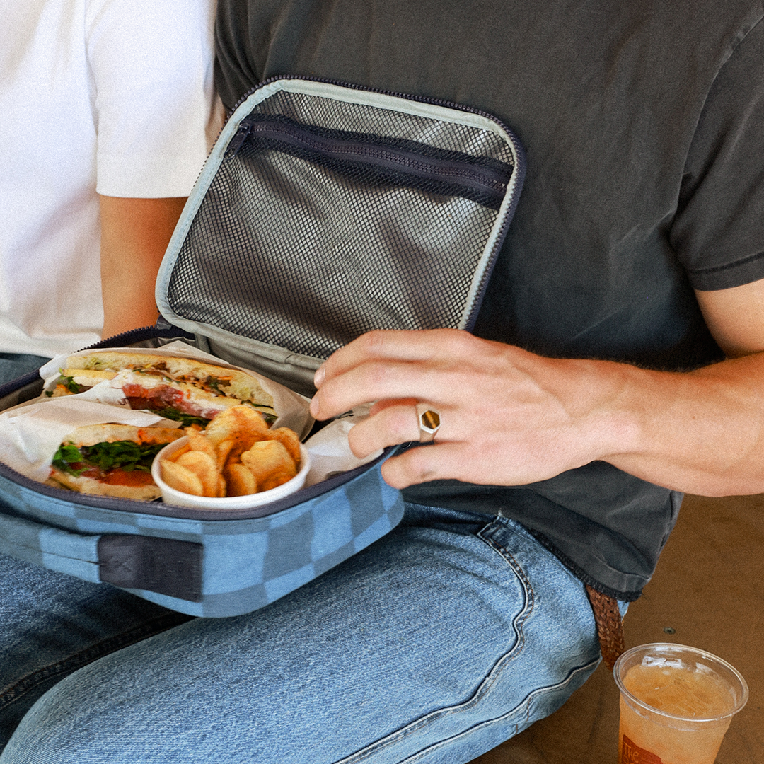 Denim Check | Insulated Lunch Bag | Expressive & Fun
