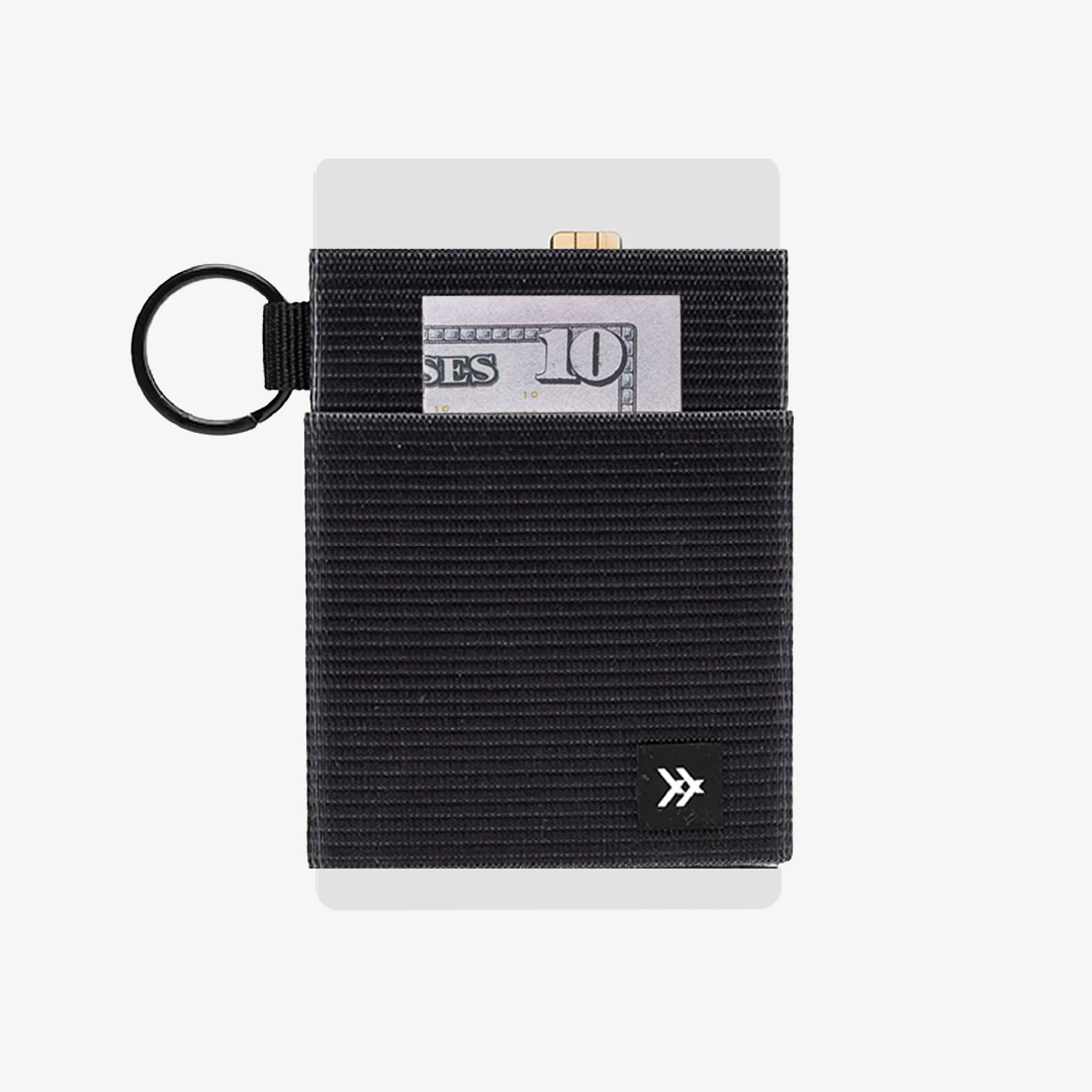 Sand Dollar Black | Leather Zip Wallet | For Cards, Cash, Coins