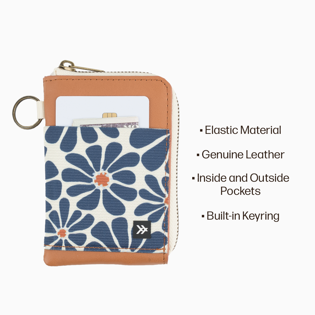 Leather Zip Wallet Everyday Carry Set - Emmeline Navy - Thread®